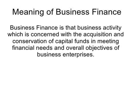 finance business definition